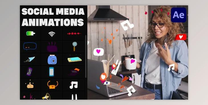 Social Media Stickers for After Effects (Videohive 37206165) - AE Project