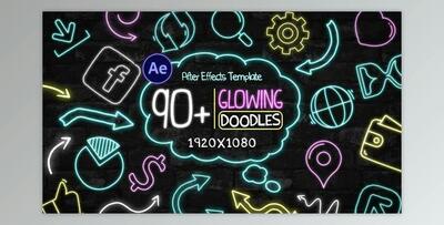 90+ Glowing Doodles Pack (Videohive 40563438) - AE Project