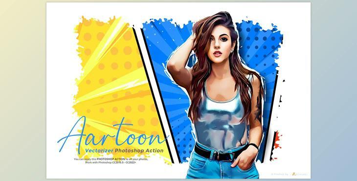 Aartoon – Vectorizer Photoshop Action CreativeMarket - 7092610