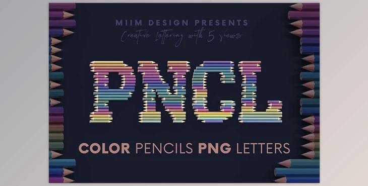 Color Pencils – 3D Lettering CreativeMarket - 7079802