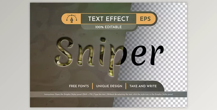 Sniper Text Effect, Graphic Style - 217747844