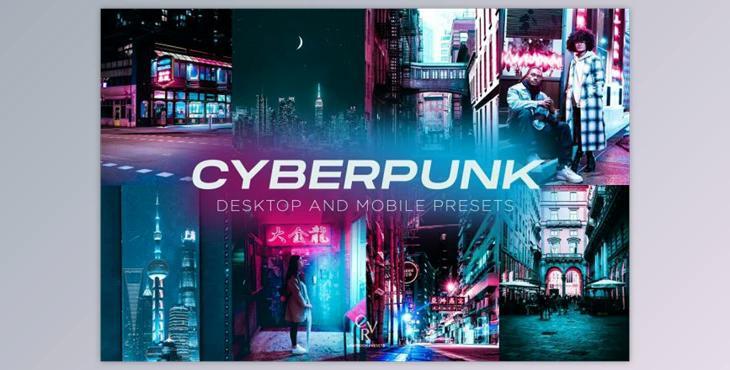 6 Cyberpunk Lightroom Presets By CVR Presets (Mob, Desk)