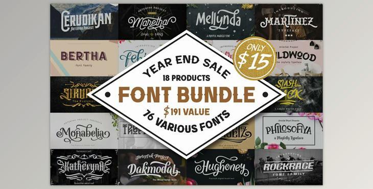 Fontbundles 76 Fonts in 1 Font Collection