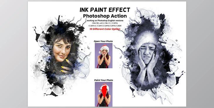 Ink Paint Effect Photoshop Action Creativemarket - 13423281