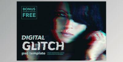 Digital Glitch Effect PSD Templates By Twinbrush Image Forge (psd, atn, pdf, txt)