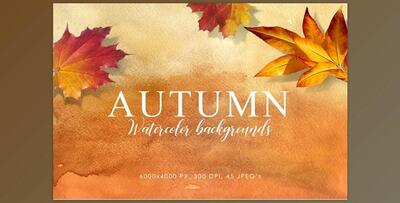 Autumn Watercolor Backgrounds (CreativeMarket-2920275)