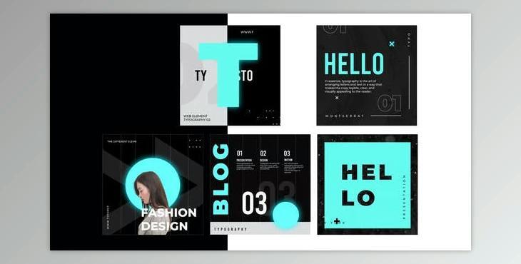 Typography black white post instagram - AE Project Videohive 31370702