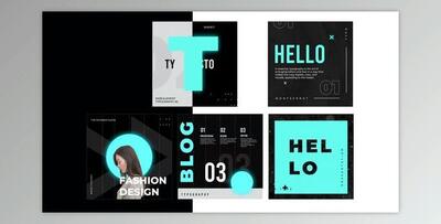 Typography black white post instagram - AE Project Videohive 31370702