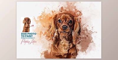 Dog Photo to Paint Photoshop Action - 92193848