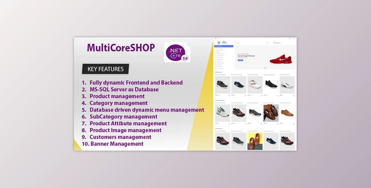 MultiCoreSHOP - Ecommerce Management System. Build ASP.NET CORE 5.0 and MS-SQL Server Full Source