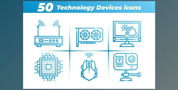 50 Technology Devices Icons