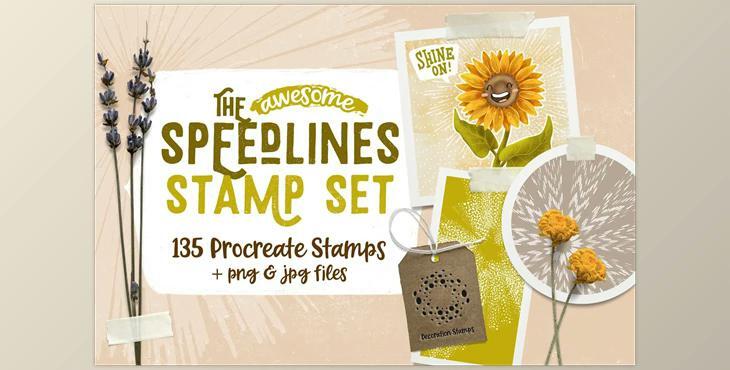 Speedlines Stamp Set for Procreate CreativeMarket - 6572178