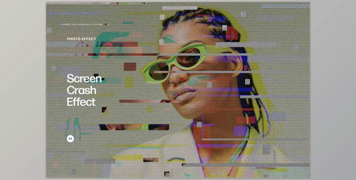 Screen Crash Photo Effect CreativeMarket - 7190948