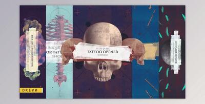 Tattoo Studio Opener/ Rock Pub/ Gothic Promo/ Biker Сlub/ Grunge/ Scull and Bones/ Roses/ Brush/ Ink (Videohive 26862271) - AE Project