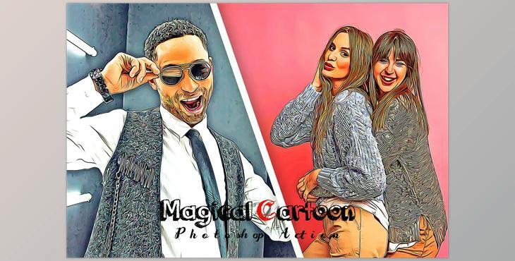 Magical Cartoon Photoshop Action CreativeMarket - 7267545