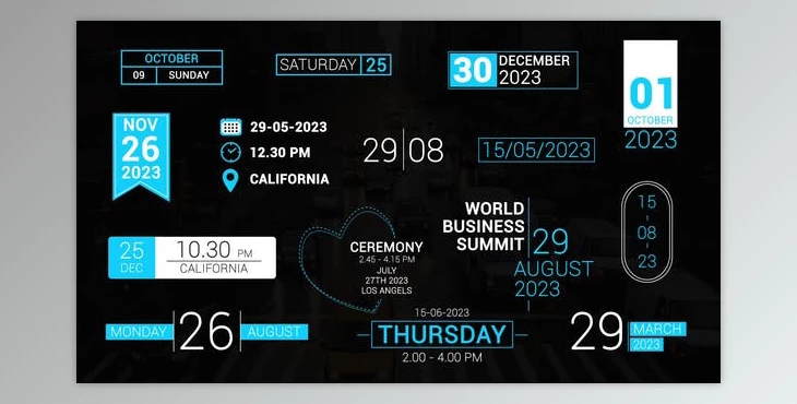 Time & Date Titles 2.0 (Videohive 49274661) - AE Project