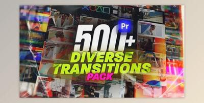 Diverse Transitions Pack for Premiere Pro: Glitch, Film, Light, Seamless, Collage, Paper (Videohive 54029369)