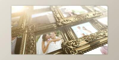 Slideshow Glossy Gold Vintage Frames (Videohive 7616685) - AE Project