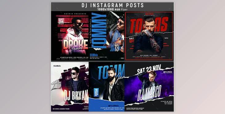 6 Dj Flyer Instagram Posts GraphicRiver-28665080