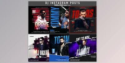 6 Dj Flyer Instagram Posts GraphicRiver-28665080