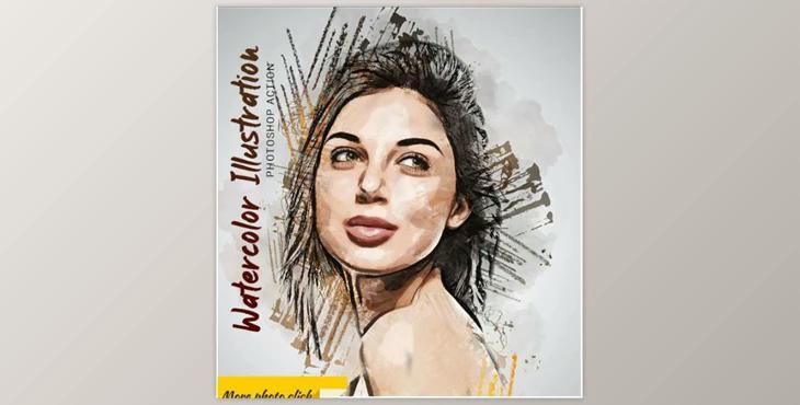 Watercolor Illustration Photoshop Action GraphicRiver-28803661
