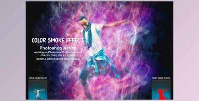Color Smoke Effect Photoshop Action CreativeMarket-5471748 (ABR, PAT, ATN)