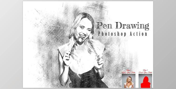 Creativemarket - Pen Drawing Photoshop Action