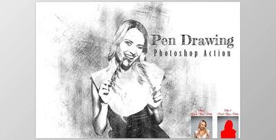 Creativemarket - Pen Drawing Photoshop Action