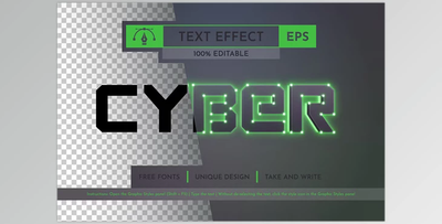 Cyber - Editable Text Effect - 91926349