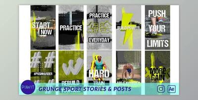 Grunge Sports Stories & Posts (Videohive 31501691) - AE Project