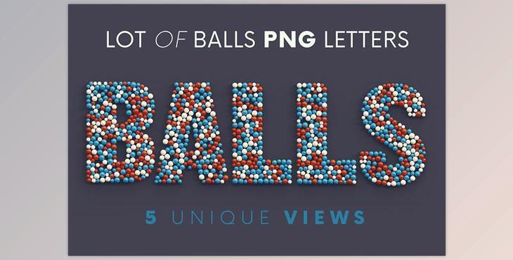 Lot of Balls – 3D Lettering CreativeMarket - 7255573
