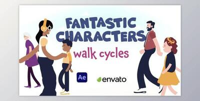 Fantastic Characters - Walk Cycles (Videohive 30082110) - AE Project