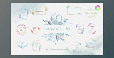 Floral Watercolour Wedding Titles Pack (Videohive 33962121)