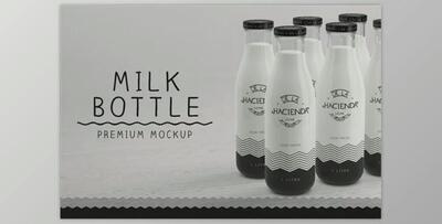 Milk Bottle – Premium PSD Mockup By Graxaim Mock-up