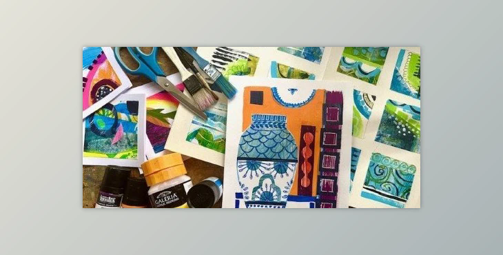 The Gouache Files: How to combine gouache painting with collage in a pattern inspired artwork