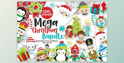 CreativeFabrica – The Mega Christmas Bundle – 1200+ Graphics all in 1 cute bundle 939605