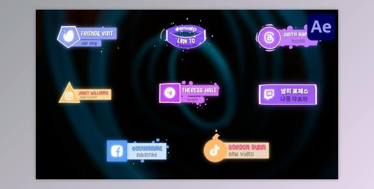 Social Media Liquid Lower Thirds for After Effects (Videohive 52589536) - AE Project