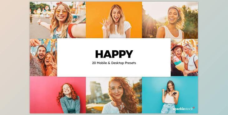 20 Happy Lightroom Presets & LUTs CreativeMarket-5855812 (XMP, PNG, DNG)