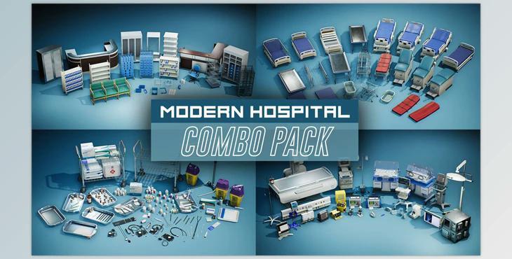 Unreal Engine - Hospital - COMBO Prop Pack (VOL 1-6) (Engine version 4.17- 4.27, 5.0- 5.3)