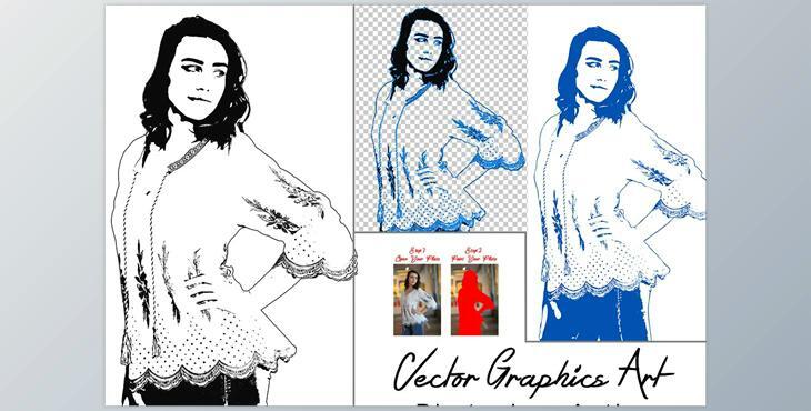 Vector Graphics Art Photoshop Action - CreativeMarket 7366115