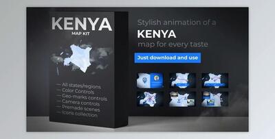 Kenya Map - Republic of Kenya Map Kit (VideoHive 35136190) - AE Project