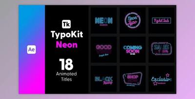 Typo Kit Neon Titles for After Effects (Videohive 44505279) - AE Project