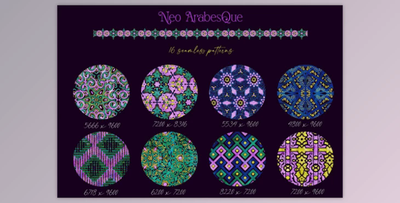 Neo Arabesque: Patterns and Borders CreativeMarket - 7049788