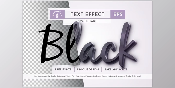 Black Editable Text Effect - 91999609