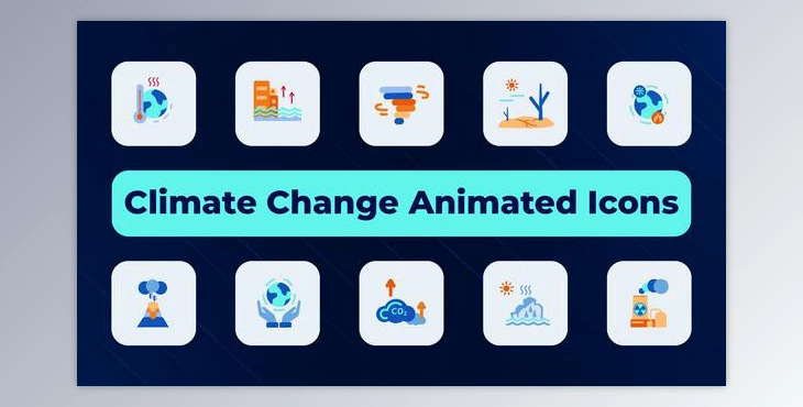 Climate Change Animated Icons (Videohive 50370526) - AE Project