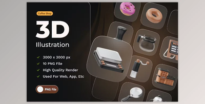 Coffee Shop 3d Illustration NJNNJS6