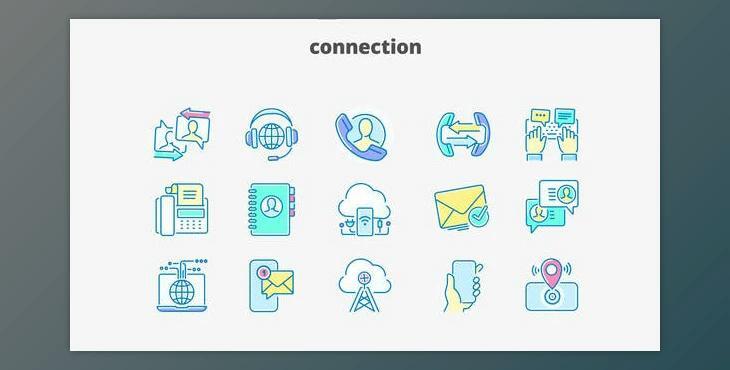 Connection- Filled Outline Animated Icons Videohive 28333377
