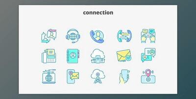 Connection- Filled Outline Animated Icons Videohive 28333377