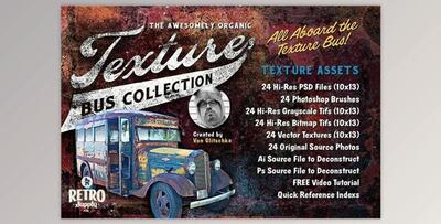 THE AWESOMELY ORGANIC TEXTURE BUS COLLECTION FOR ADOBE PHOTOSHOP - RetroSupply