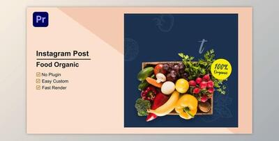 Food Organic Instagram Post Mogrt 10 (Videohive 33693424)
